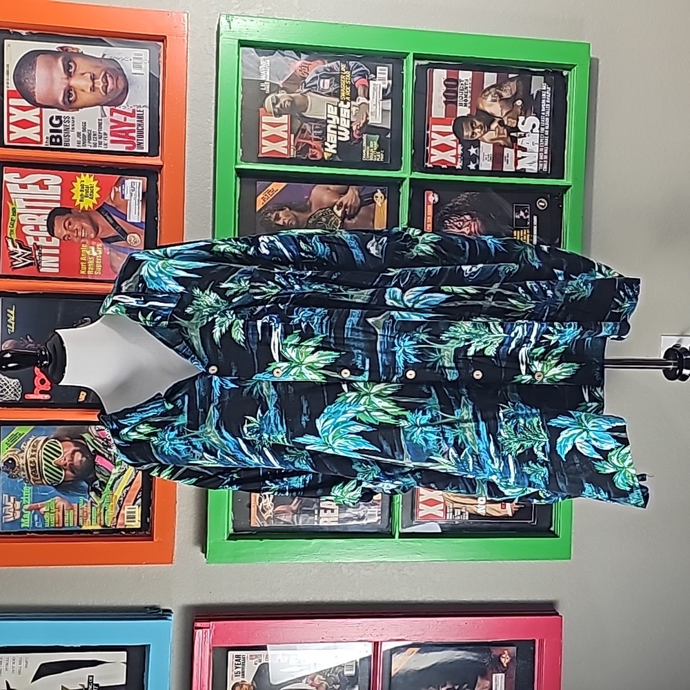 KS Island 6xl black/blue Hawaiian button down